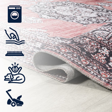 Bausch Bohemian Distressed Chenille Machine-washable Area Rug